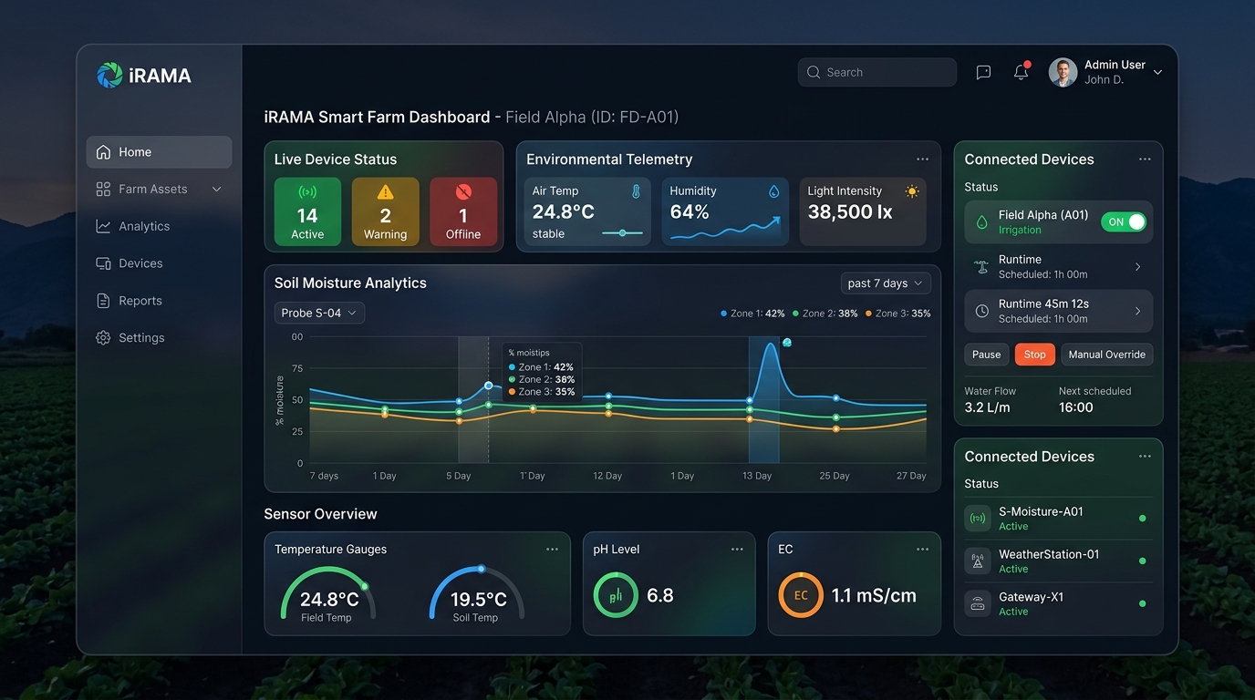 iRAMA Smart Farm IoT Dashboard
